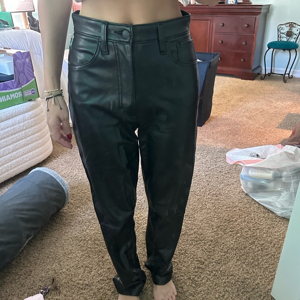 Abercrombie High-Waisted Leather Pants